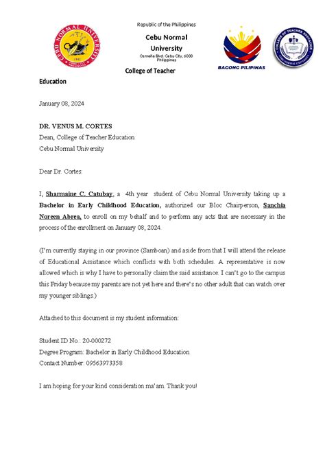 authorization letter bisaya sample to claim|Authorization Letter Philippines (Free Editable Sample .